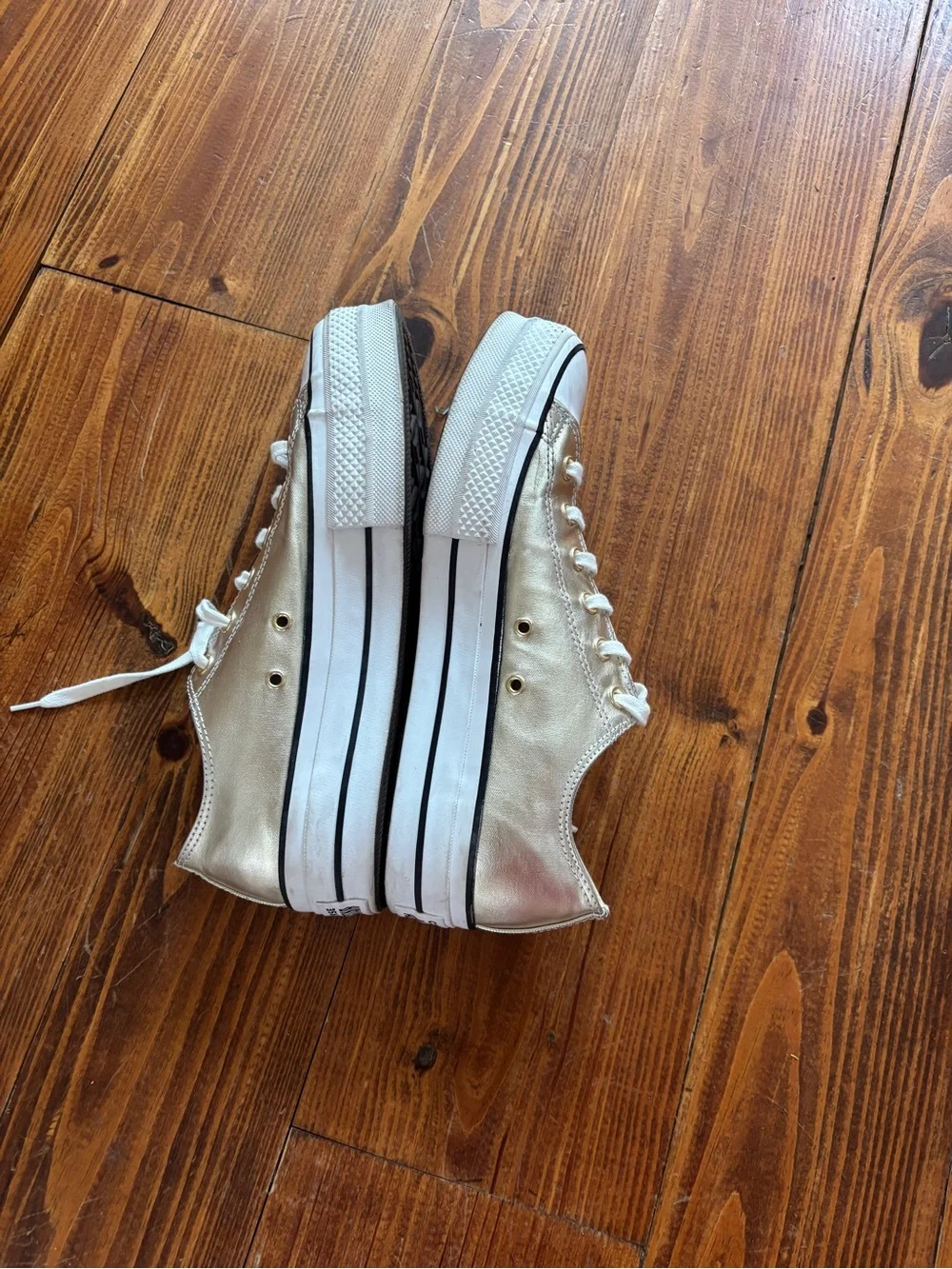 Converse Metallic Cream Low-Top Lace-Up Sneakers - Picture 3 of 3